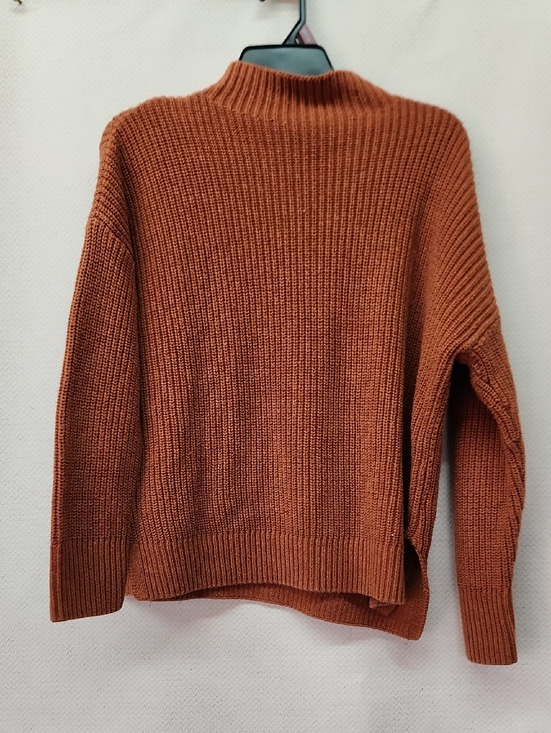 Max Studio Sweaters - Max Studio Burnt Orange Ribbed Mock Neck Sweater